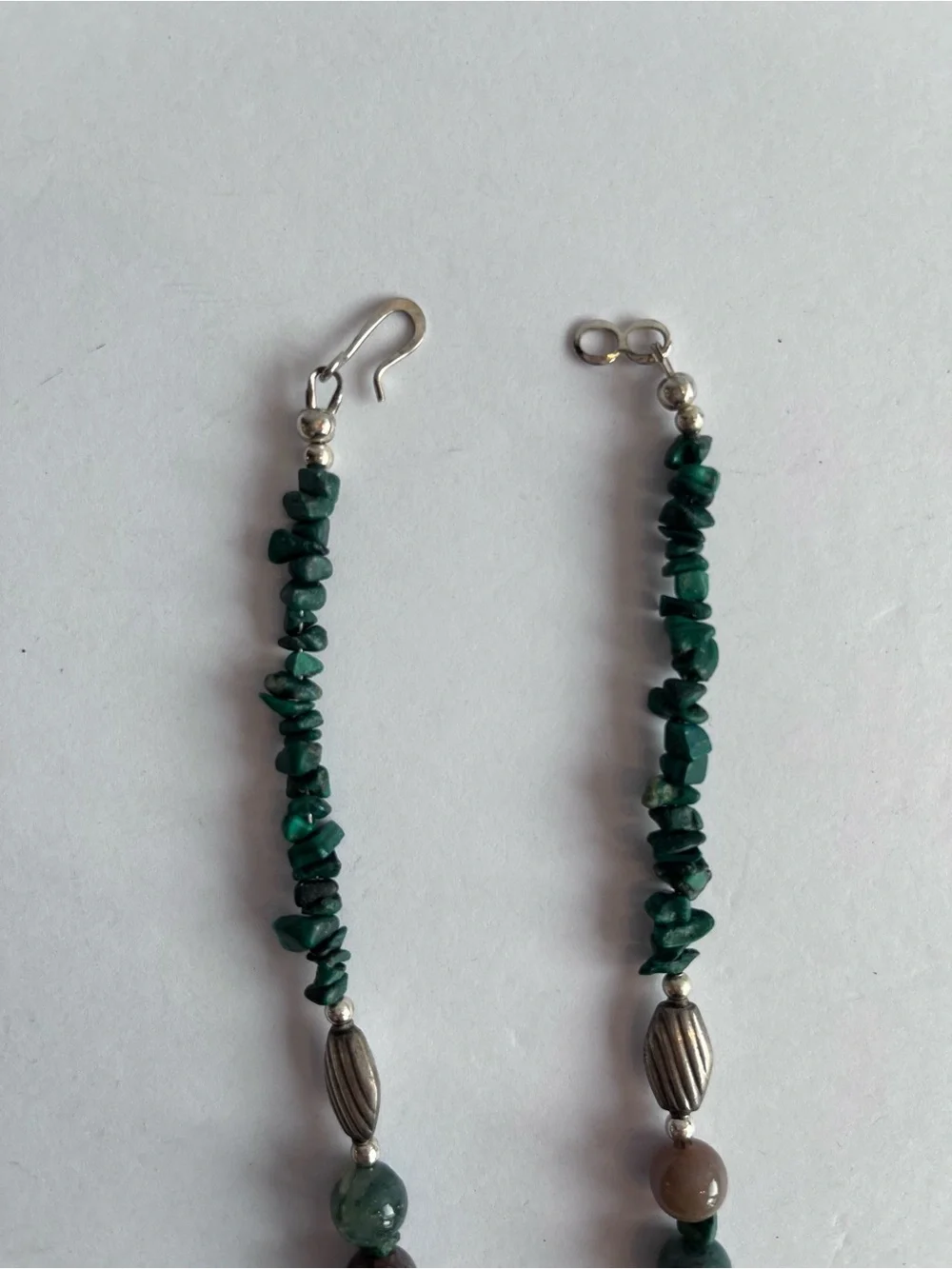 Green Stone Chunky Statement Necklace Vintage Estate Sale Jewelry
